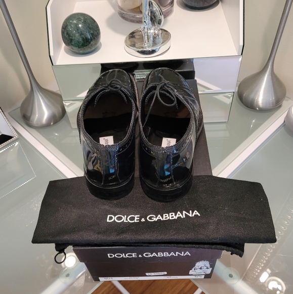 DOLCE & GABBANA MEN'S DERBY LEATHER BROGUES 5.5 MADE IN ITALY. - Picture 9 of 9